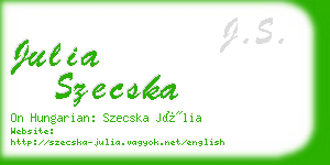 julia szecska business card